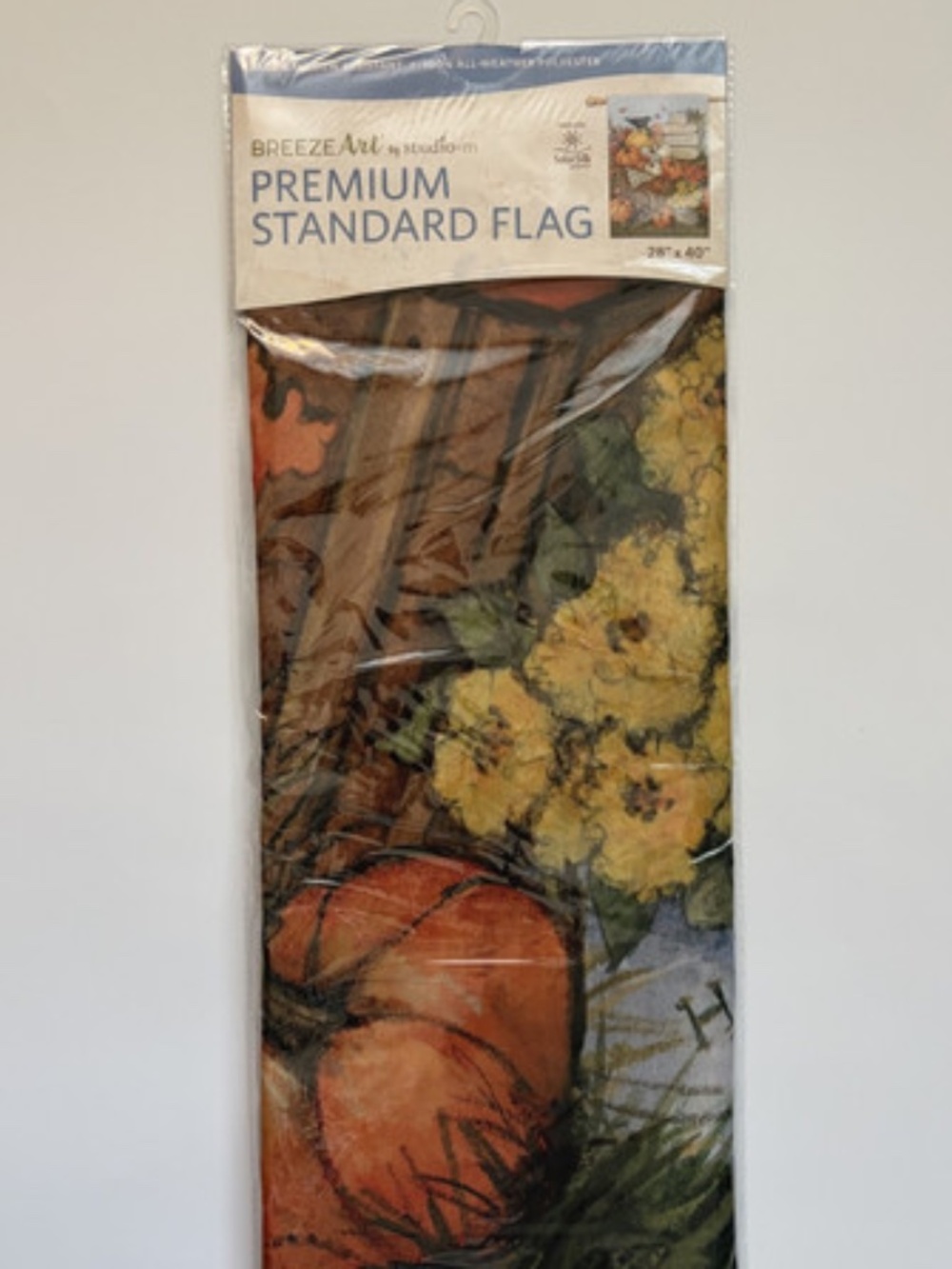 BreezeArt Fall Wheelbarrow Double Sided House Flag 28x40 Autumn Decor New